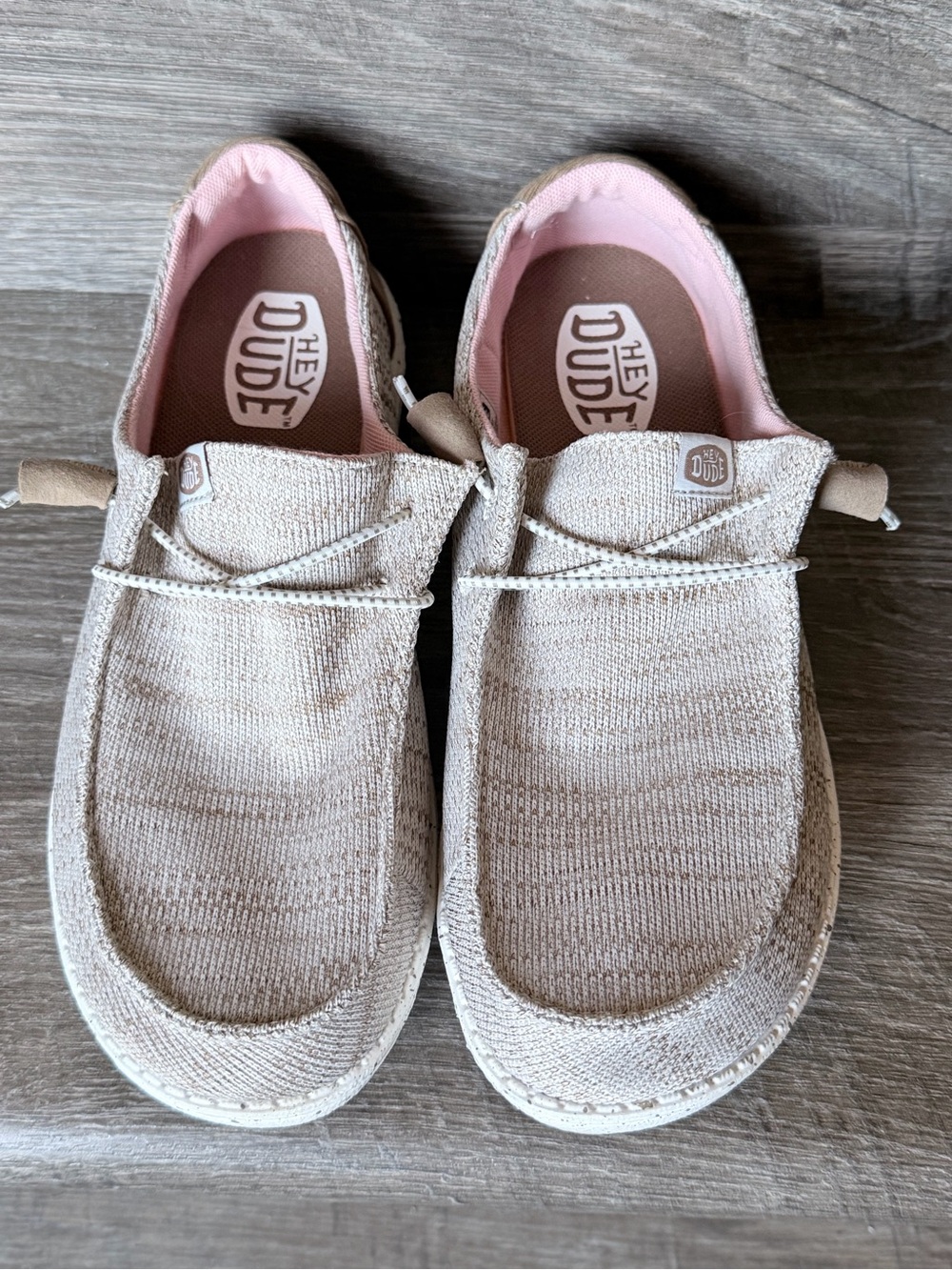 HEYDUDE Wendy Sport Mesh Walnut Women’s 10 Pink Taupe Slip On Shoes